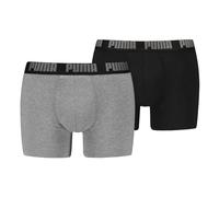 PUMA Herren Boxer Boxershorts Shorts Unterhosen Comfort Stretch 2er Pack, Farbe:Mehrfarbig, Größe:S, Artikel:-003 Grey Melange/Black