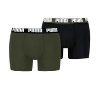 Boxershorts PUMA "PUMA MEN EVERYDAY BASIC BOXERS 2P", Jungen, Gr. XXL, grün (dunkelgrün), Jersey, Obermaterial: 95% Baumwolle, 5% Elasthan, körpernah, Unterhosen, mit Puma Webbund (38483851-XXL) dunke