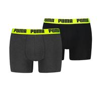 PUMA Herren Boxer Boxershorts Shorts Unterhosen Comfort Stretch 2er Pack, Wäschegröße:M, Artikel:-010 Dark Grey Melange/Yellow