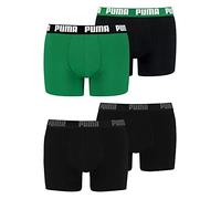 PUMA Herren Boxer Boxershorts Shorts Unterhosen Comfort Stretch 4er Pack, Wäschegröße:S, Artikel:-230 Black/Black + 035 Amazon Green
