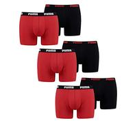 PUMA Herren Boxer Short Boxershort 6er Pack Größe S - XXL Red/Black NEU, Größe:L
