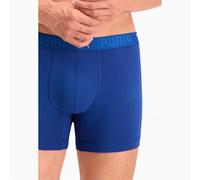 Boxershorts PUMA "PUMA MEN SPORT COTTON BOXERS 2P", Herren, Gr. M, blau (blau combo), Jersey, Obermaterial: 95% Baumwolle, 5% Elasthan, normal, Unterhosen, mit Markenschriftzug im Bund (71724917-M) bl