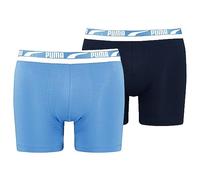 PUMA Herren Boxershort Multi Logo Boxer 2er Pack S M L XL Schwarz Grau Beige, Größe:M, Farbe:Regal Blue/Black 006