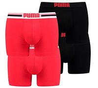 Puma Herren Boxershort Placed Logo Boxer 4er Pack, Größe:S, Farbe:Red/Black (786)