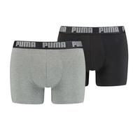 Puma Herren Boxershorts 2er Pack, Dark Grey Melange/Black, S