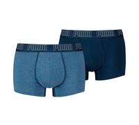 Boxer PUMA, Herren, Gr. XL, blau (blau, meliert, navy), Obermaterial: 95% Baumwolle, 5% Elasthan, bedruckt, unifarben, körpernah, Unterhosen, ohne Eingriff, elastisch (93355460-XL) blau, meliert, navy