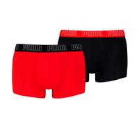 PUMA Herren Boxershorts, 2er Pack - Everyday Trunks 2P, Cotton Stretch, einfarbig Schwarz/Rot M