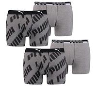 PUMA Herren Boxershorts, 4 Stück, Pants, Shorts, modern, Schriftzug Print (5 / (M), Herstellerfarbe: Black)