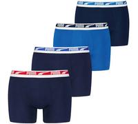 PUMA Herren Boxershorts, 4er Pack - Everyday Multi Logo ECOM, Cotton Stretch Blau M