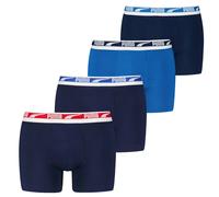 PUMA Herren Boxershorts, 4er Pack - Everyday Multi Logo ECOM, Cotton Stretch Blau M