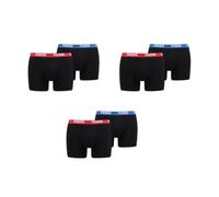 Puma Herren Boxershorts 6er Pack Black Blue Red : S