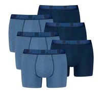 PUMA Herren Boxershorts, 6er Pack - Everyday Basic Boxers 6P, Cotton Stretch, einfarbig Blau Denim XXL