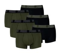 PUMA Herren Boxershorts, 6er Pack - Everyday Trunks 6P, Cotton Stretch, einfarbig M Schwarz/Grün