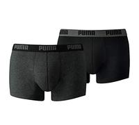 PUMA Herren Boxershorts Basic Trunk 2P, Dark Grey Melange/Black, S, 521025001