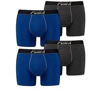 PUMA Herren Boxershorts, Boxers, Pants, Shorts, Unterhosen, 4 Stück, (M, anthrazit/blau)