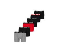 Boxershorts PUMA "PUMA MEN EVERYDAY BOXER 6P ECOM", Damen, Gr. M, grau (grau, bunt), Single Jersey, Obermaterial: 95% Baumwolle, 5% Elasthan, unifarben, eng, Unterhosen, Elastischer Logobund, Stretchm