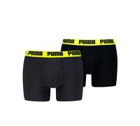 Puma Herren Boxershorts Men Everday Basic Boxers 2P 701226387-010 M Dark Grey Melange/Yellow