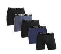 Puma Herren-Boxershorts, Mikrofaser, 5er-Pack, Blau, Grau und Schwarz, Large