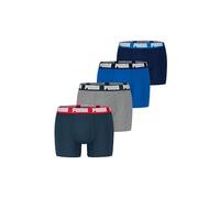 Boxershorts PUMA "PUMA MEN EVERYDAY BOXER 4P ECOM", Herren, Gr. L, blau (blau combo), Jersey, Obermaterial: 95% Baumwolle, 5% Elasthan, eng, Unterhosen, mit breitem Logo-Webbund (16285103-L) blau comb