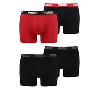 PUMA Boxershort 4er Pack Herren 4 Boxer Edition (Black/Red Black, S)