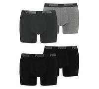 PUMA Herren Boxershorts Unterhosen 100004386 4er Pack, Wäschegröße:2XL, Artikel:-230 Black/Black + 691 Dark Grey Melange/Black