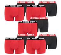 PUMA 10 er Pack Boxer shorts Herren Unterhose (New Red/Black, M)