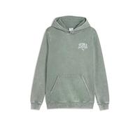 Kapuzensweatshirt PUMA "CLASS WASHED HOODIE FL", Herren, Gr. XL, grün moon, Fleece, Obermaterial: 66% Baumwolle, 34% Polyester, bedruckt, sportlich, regular fit normal, Rundhals, Langarm, Sweatshirts
