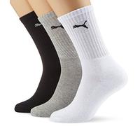 PUMA Herren Crew Socken, Weiß / Grau / Schwarz, 49 EU