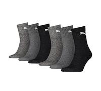 PUMA Herren Damen Short Crew Sport Socken 6P, Anthrazit/Grau 47-49