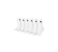 PUMA Herren Damen Short Crew Sport Socken 6P, weiss 43-46