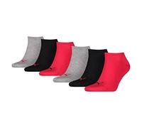 PUMA Herren Damen Sneaker Socken Plain 6erPack Red/Grey/Black 35-38