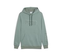 Kapuzensweatshirt PUMA "ESS LOGO LAB EXECUTION HOODIE TR", Herren, Gr. L, grün (grün moon), Sweatware, Obermaterial: 68% Baumwolle, 32% Polyester, bedruckt, regular fit normal, Sweatshirts (52171903-L