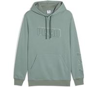 Kapuzensweatshirt PUMA "ESS LOGO LAB EXECUTION HOODIE TR", Herren, Gr. XL, grün (grün moon), Sweatware, Obermaterial: 68% Baumwolle, 32% Polyester, bedruckt, regular fit normal, Sweatshirts (52171903-