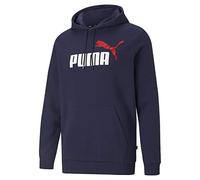 PUMA Herren Essential 2 Col Big Logo Hoodie Laufbekleidung Hoody Dunkelblau - Weiß M