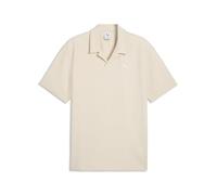 Poloshirt PUMA "Essentials Elevated Polo Herren", Damen, Gr. M, alpine snow weiß, Obermaterial: 5% Elasthan, 67% Baumwolle, 28% Polyester; Besatz: 100% Baumwolle, clean, relaxed fit, Shirts (55393853-