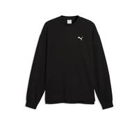 Sweatshirt PUMA "Essentials Elevated Relaxed Material Crew Sweatshirt Herren", Herren, Gr. XS, schwarz, Obermaterial: 66% Baumwolle, 2% Elasthan, 32% Polyester. Rippe: 3% Elasthan, 97% Baumwolle. Besa