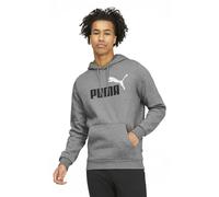PUMA Herren Essentials Fleece-Hoodie mit Logo (in Big & Tall Erhältlich) Kapuzenpullover, Mittelgrau meliert, Small
