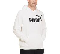 PUMA Herren Essentials Big Logo Fleece Hoodie Kapuzenpullover, Weiss/opulenter Garten, Large