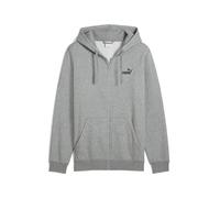 Sweatjacke PUMA "Essentials No. 1 Logo Kapuzenjacke Herren", Herren, Gr. S, grau (medium gray heather), Obermaterial: 66% Baumwolle, 34% Polyester; Kapuzenfutter: 100% Baumwolle; Rippe: 97% Baumwolle,