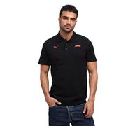 Poloshirt PUMA "F1 ESS LOGO POLO 180G", Herren, Gr. XL, puma schwarz, Jersey, Obermaterial: 100% Baumwolle, unifarben, regular fit normal, Shirts, reguläre Passform, Kurzarm, gerippter Kragen mit Knop