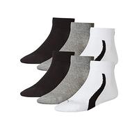 PUMA Herren Freizeit Kurzsocke lifestyle quarter 3P-Mehrfarbig (325 - White / Grey / Black)-39-42 EU