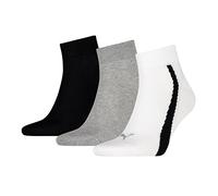 PUMA Herren Freizeit Kurzsocke lifestyle quarter 3P-Mehrfarbig (325 - White / Grey / Black)-43-46 EU