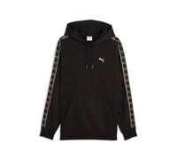 Kapuzensweatshirt PUMA "ESS ELEVATED TAPE RELAXED HOODIE FL", Herren, Gr. XL, schwarz (puma schwarz), Fleece, Obermaterial: 66% Baumwolle, 34% Polyester, bedruckt, relaxed fit normal, angesetztes Bünd