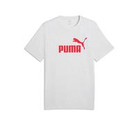 PUMA Herren T-Shirt - ESS No.1 Logo Tee, Rundhals, Kurzarm, uni Weiß (Glow Heather) / XL XL Weiß