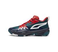 PUMA Herren Genetics Basketball Shoe Sneaker, Club Navy-Cold Green-for All Time Red, 41 EU
