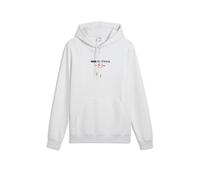 Kapuzensweatshirt PUMA "CLASS GRAPHIC HOODIE FL", Herren, Gr. M, weiß glow heather, Fleece, Obermaterial: 66% Baumwolle, 34% Polyester, unifarben, regular fit normal, angesetztes Bündchen, Sweatshirts