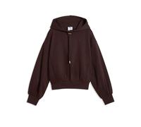 Kapuzensweatshirt PUMA "HER RELAXED HOODIE FL", Damen, Gr. S, chocolate fondue, Fleece, Obermaterial: 68% Baumwolle, 32% Polyester, unifarben, relaxed fit normal, angesetztes Bündchen, Sweatshirts, mi