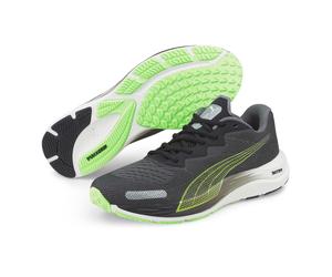 PUMA Herren Laufschuhe - Velocity Nitro 2, Turnschuhe, Sneaker, Sport, Training Schwarz/Grün / EU 40 40 Schwarz