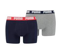 Puma Boxershorts 2er-Pack - Herren - 1x blau, 1x grau/meliert in Größe 8