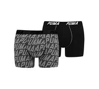 PUMA Herren Optical Logo AOP Boxer 2p Badehose, (Grey/Black 235), XL (2er Pack)